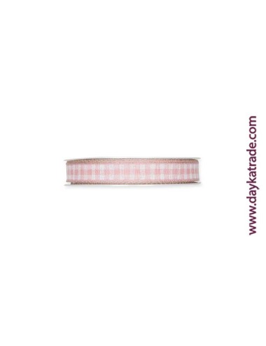 Lazo cuadros vichy rosa
