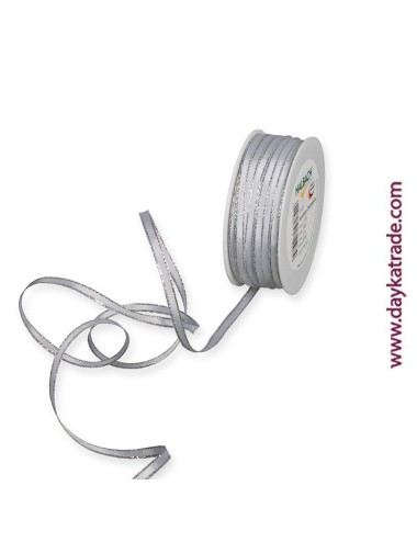 Lazo plata ribete purpurina