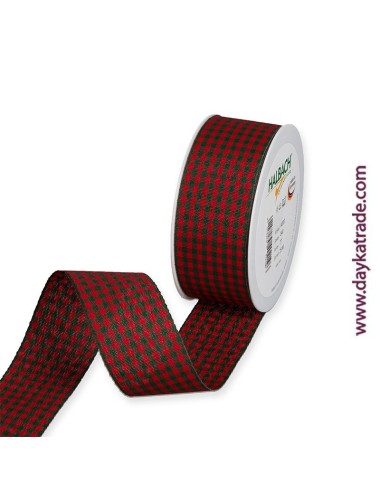 Lazo vichy ancho - verde y rojo