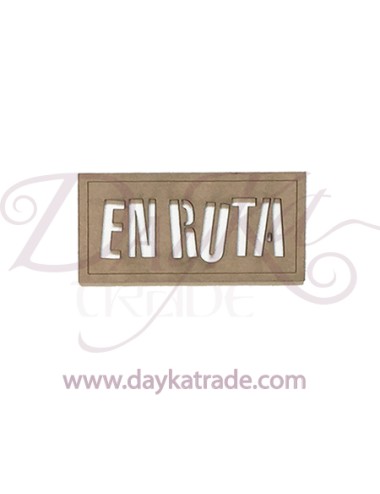 letrero o mensaje de cartón "en ruta"