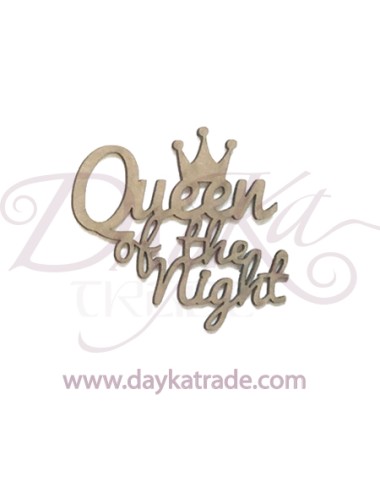 letrero o mensaje de cartón queen of the night