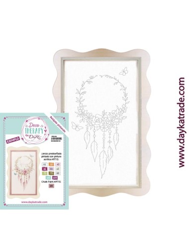 lienzo prediseñado atrapasueños flores