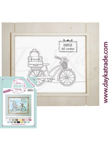 lienzo prediseñado bicicleta con marco (deco therapy by dayka)