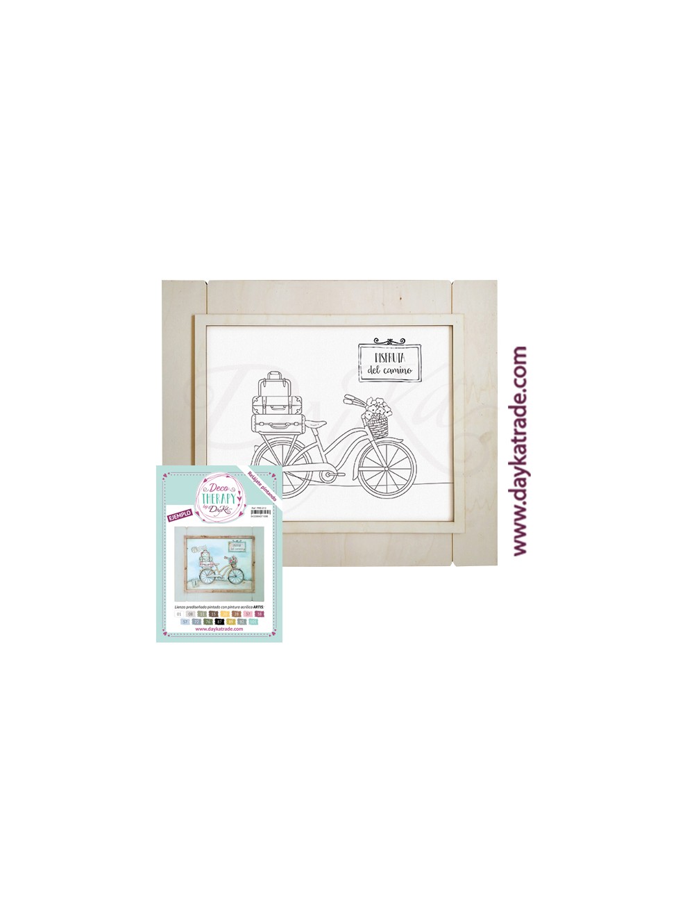 lienzo prediseñado bicicleta con marco (deco therapy by dayka)