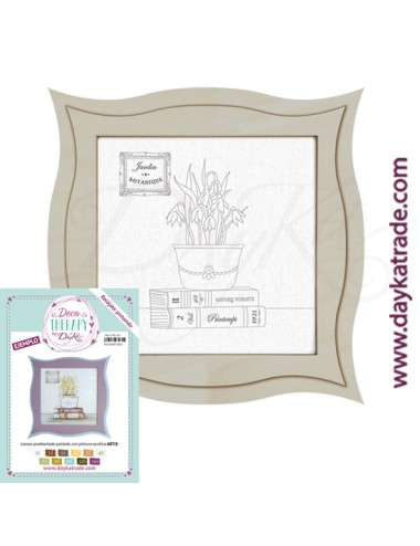 lienzo prediseñado bodegón pequeño "jardin botanique" con marco (deco therapy by dayka)