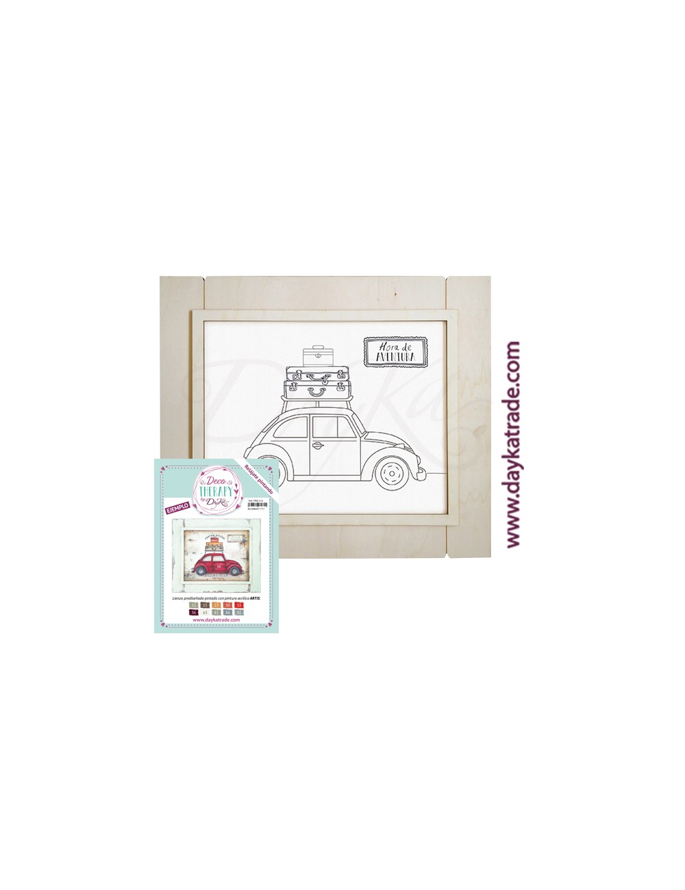 lienzo prediseñado coche con marco (deco therapy by dayka)