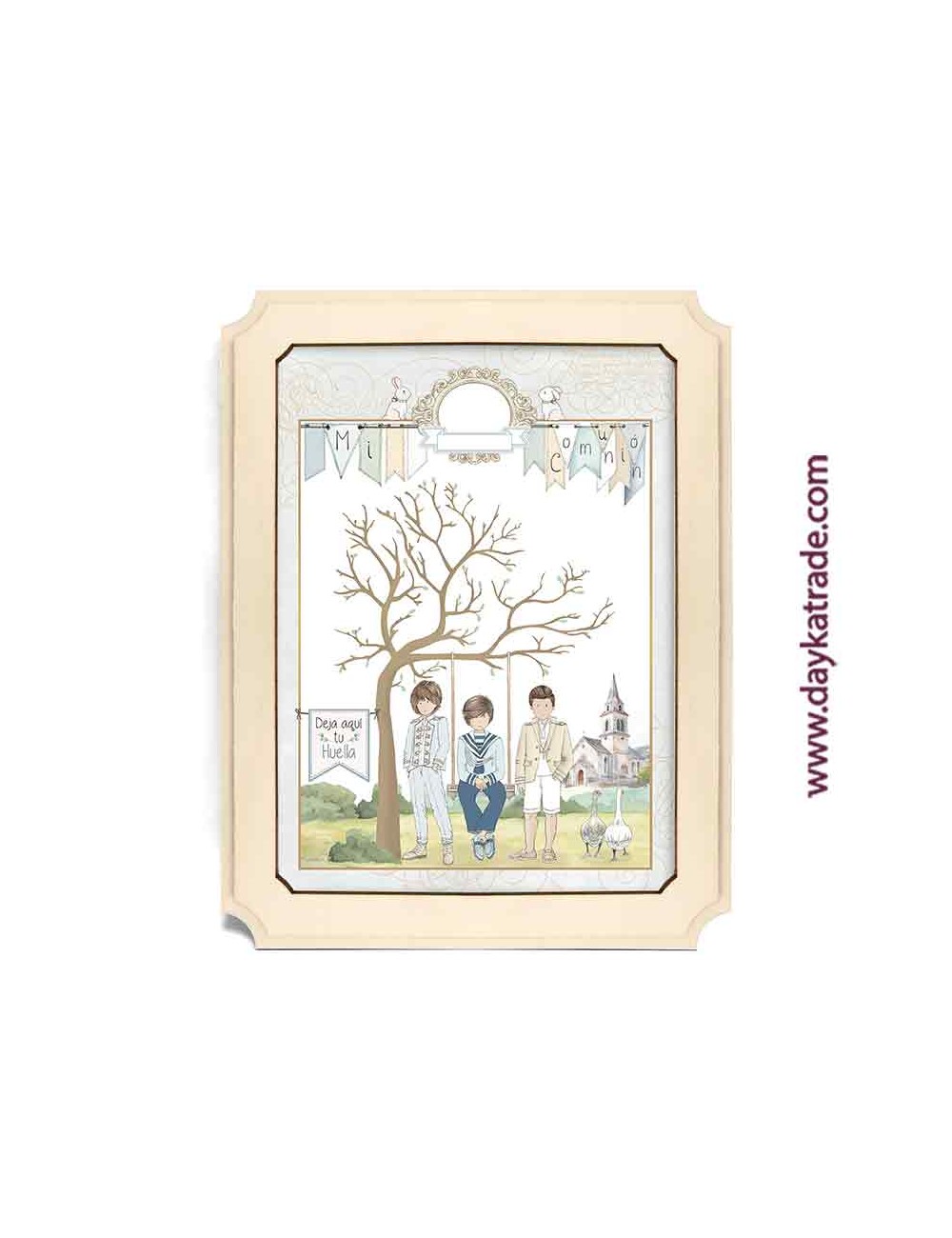 Árbol de huellas Comunión niños con marco