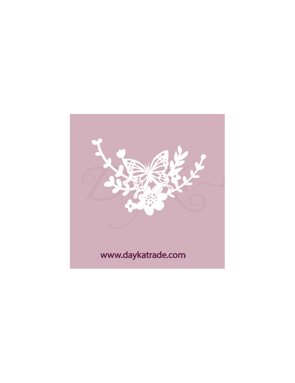 mariposa con flor de cartón blanco
