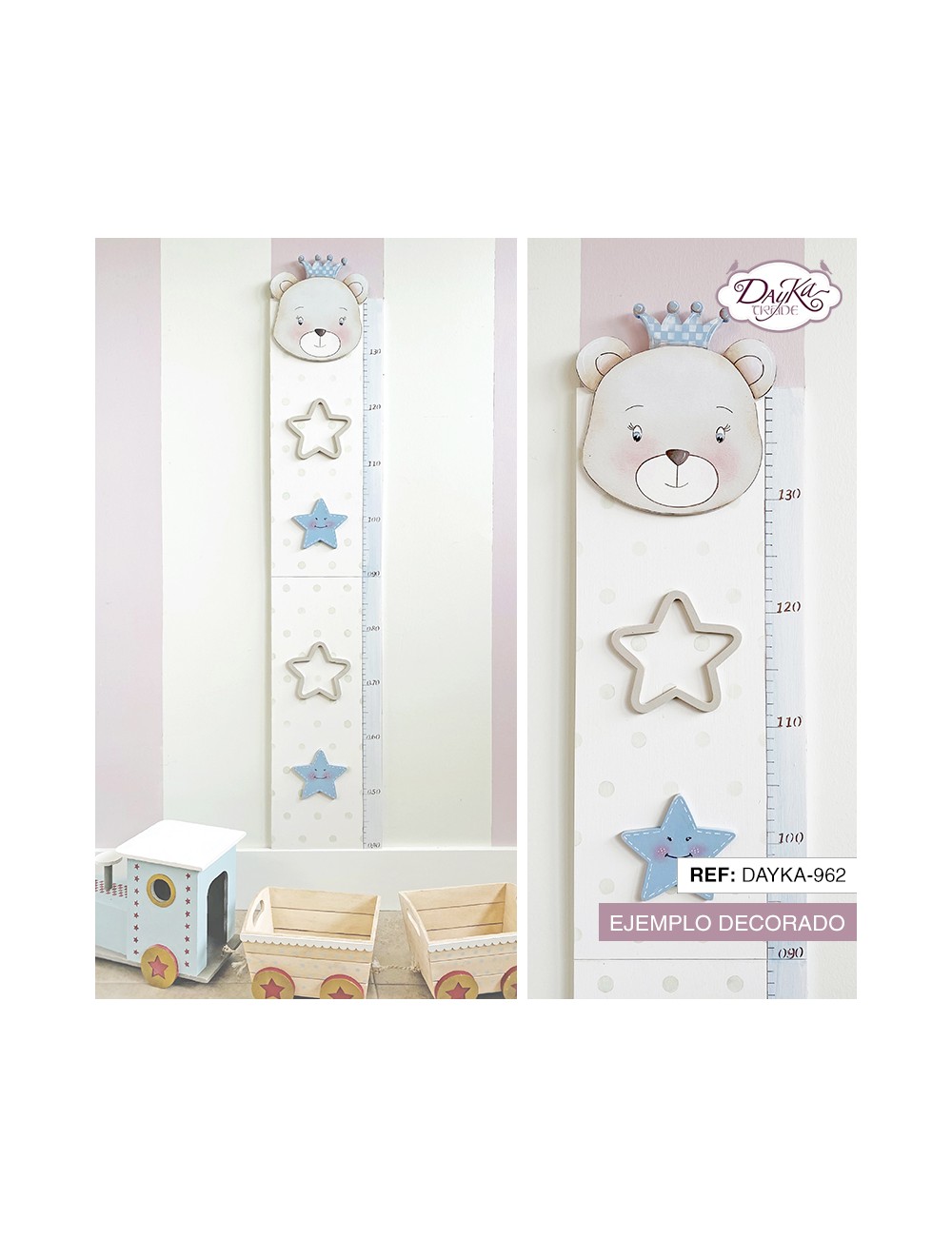 medidor infantil de madera oso