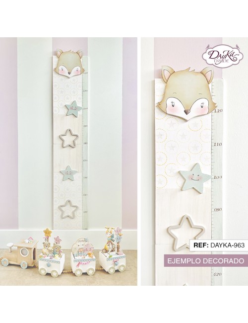 medidor infantil de madera zorro
