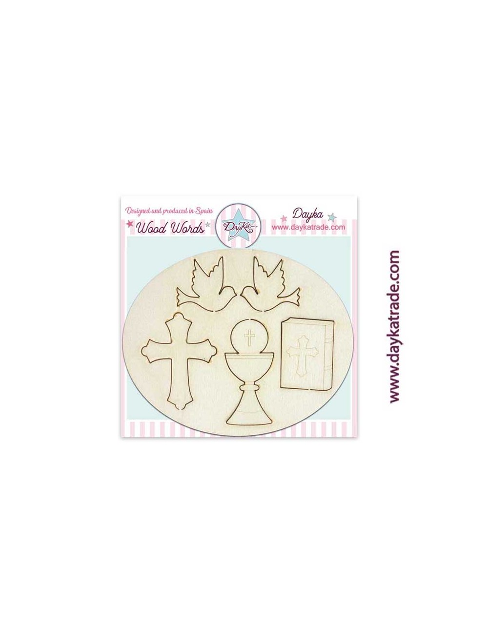 mensaje "crucifijo, palomas, cáliz y biblia"