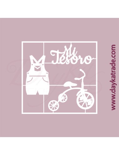 mi tesoro, bici y peto de cartón