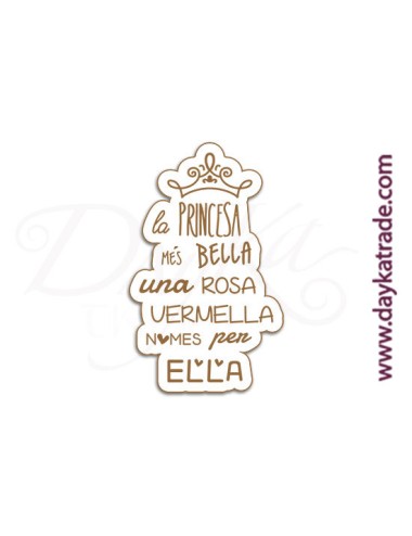 Mensaje "la princesa mes bella una rosa"