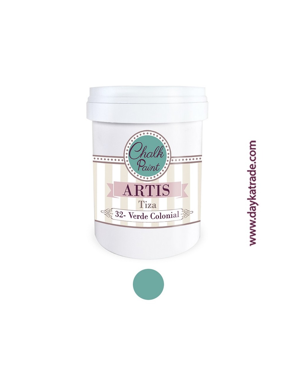 nº 32  verde colonial pintura tiza chalk paint artis 750 ml