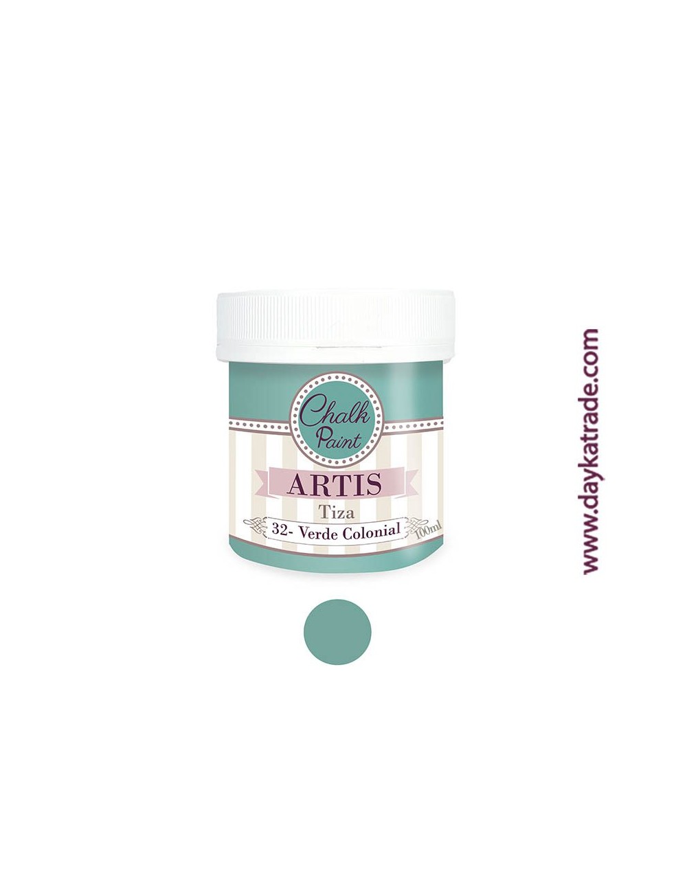 nº 32 verde colonial pintura tiza chalk paint artis 100 ml