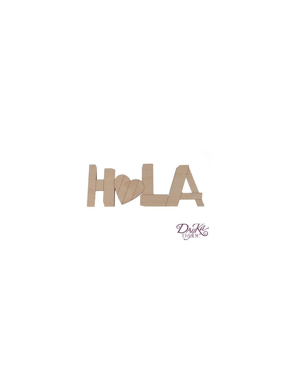 Palabra "hola" en madera