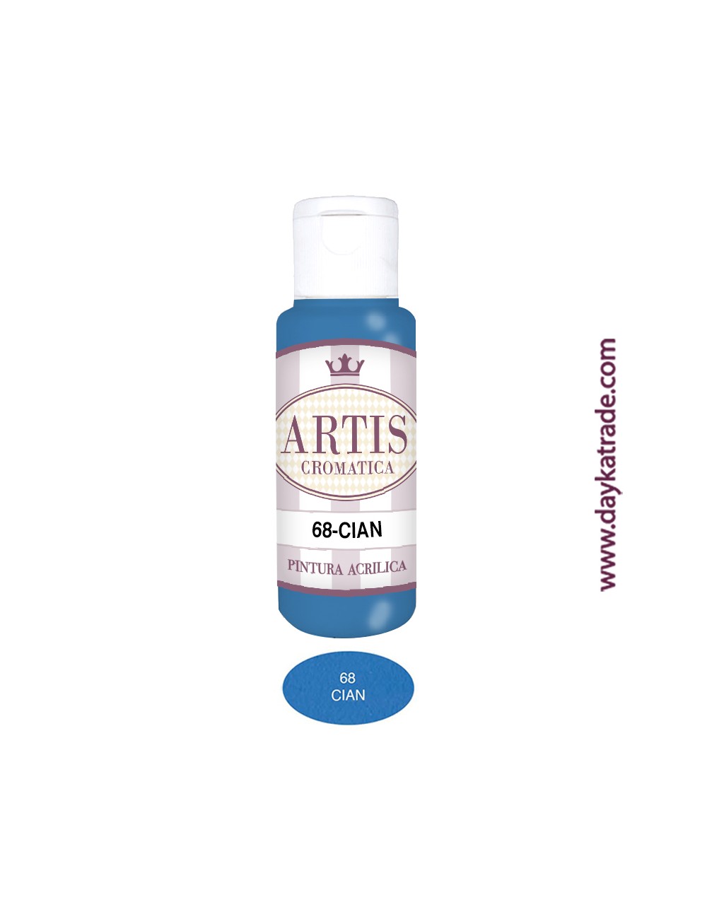 nº 68 cian (60ml) pintura acrilica artis cromatica