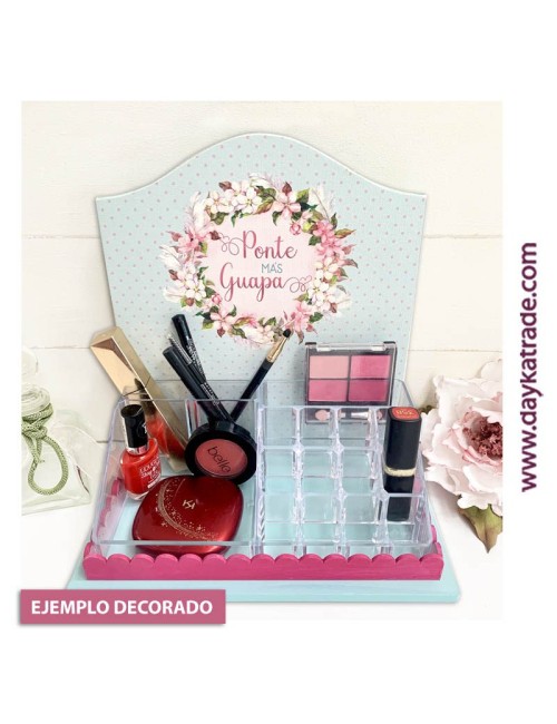 organizador de maquillaje con tela prediseñada