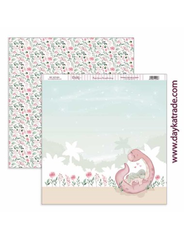 Papel scrap colección de bebé "Puro Amor rosas"