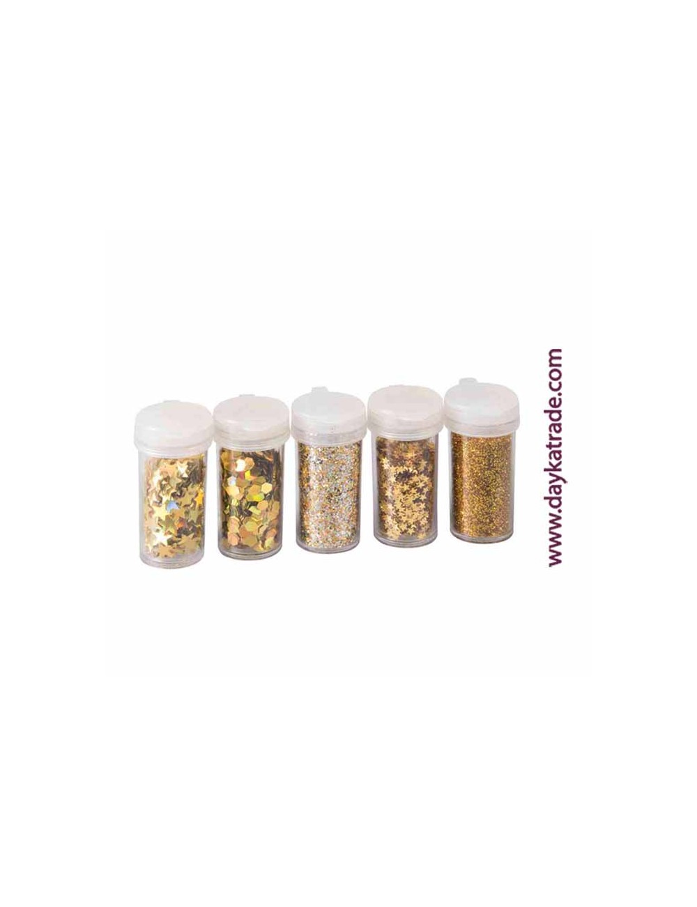 pack 5 glitter dorados