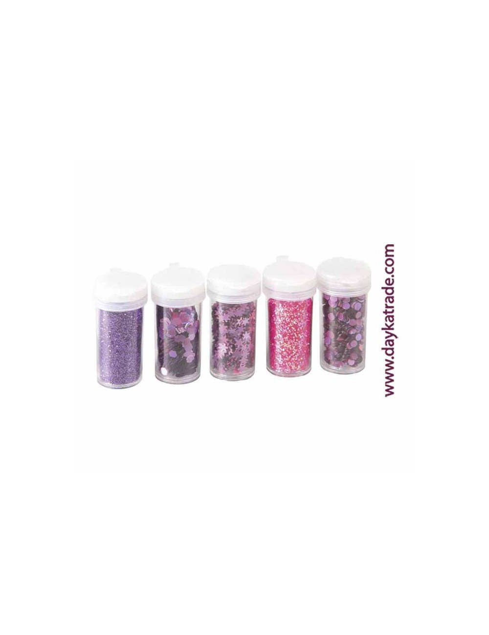 pack 5 glitter lilas y rosas