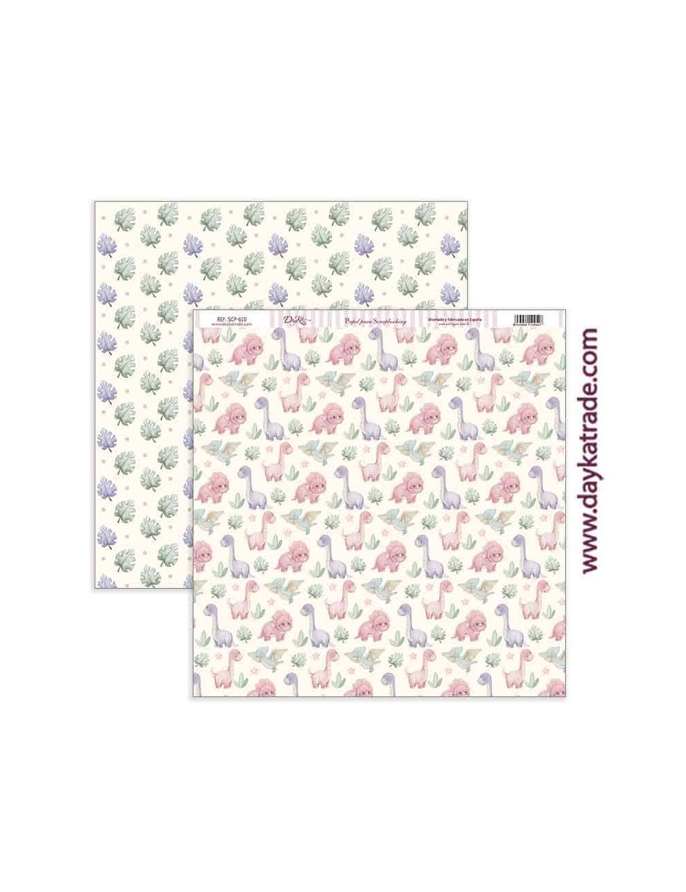 Papel scrap colección de bebé "Puro Amor rosas"