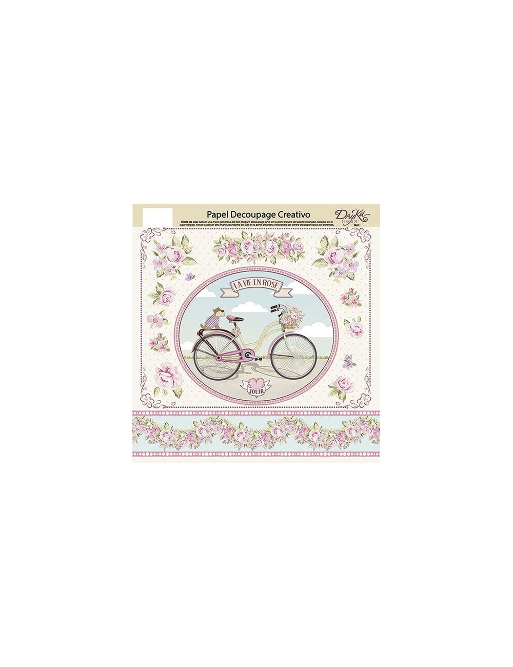 papel decoupage artis de dayka trade flores bicicleta