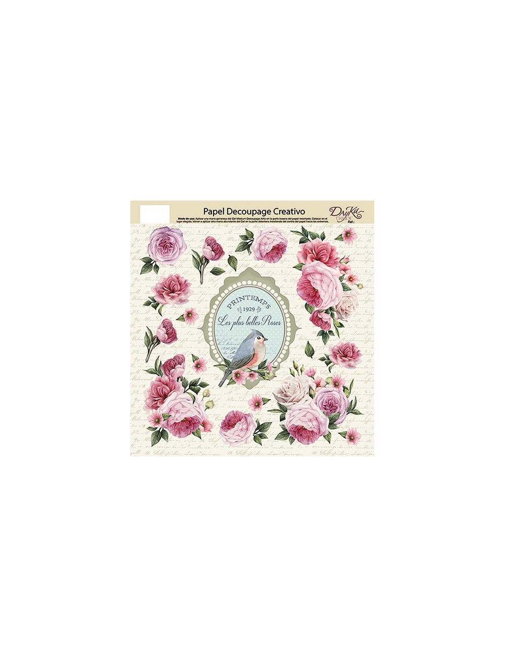 papel decoupage artis de dayka trade flores pájaro