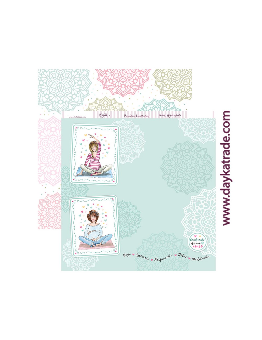papel scrap "cuidando de mi amor"