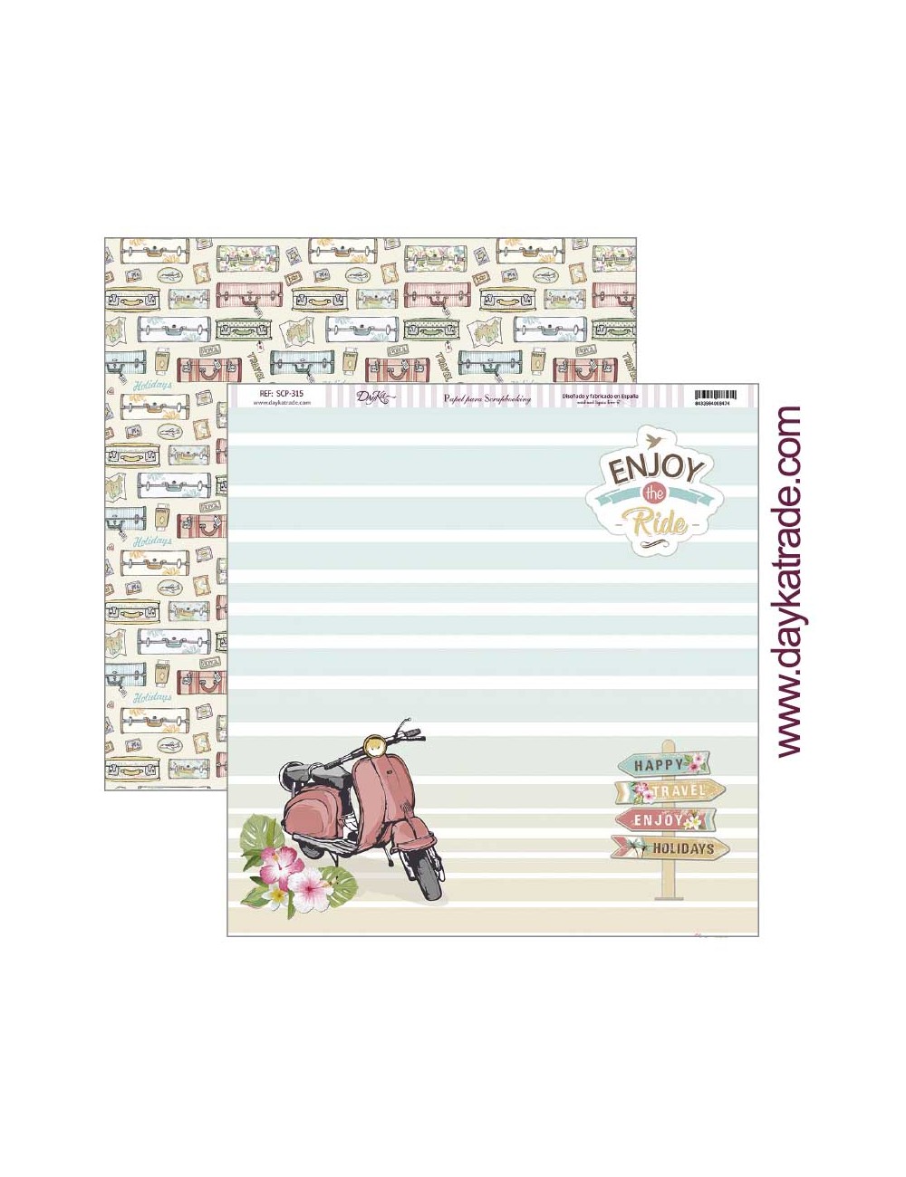 papel scrap "enjoy the ride" dayka