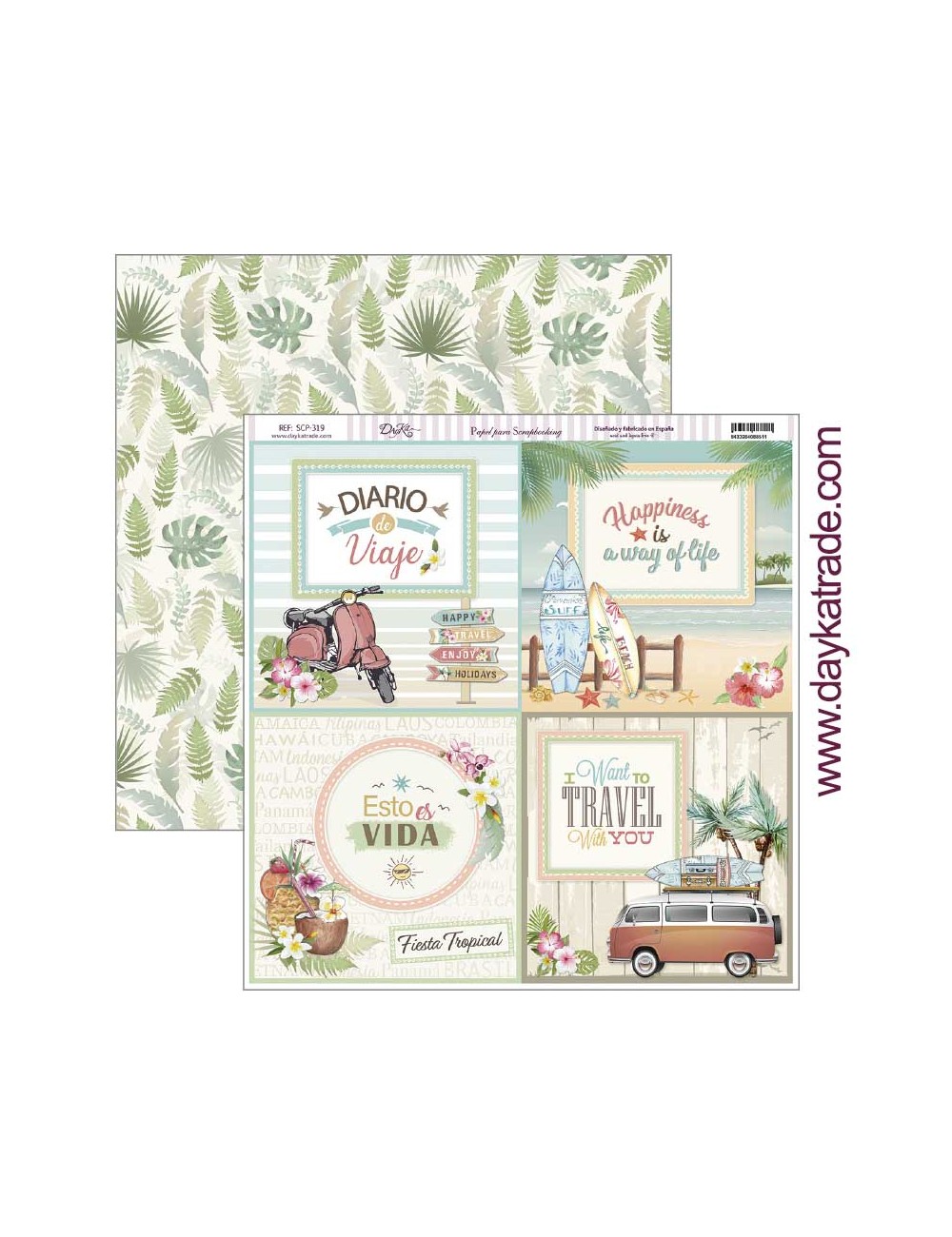papel scrap "esto es vida" dayka