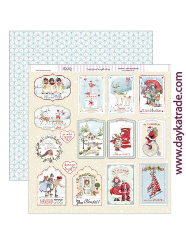 papel scrap "etiquetas Navidad "