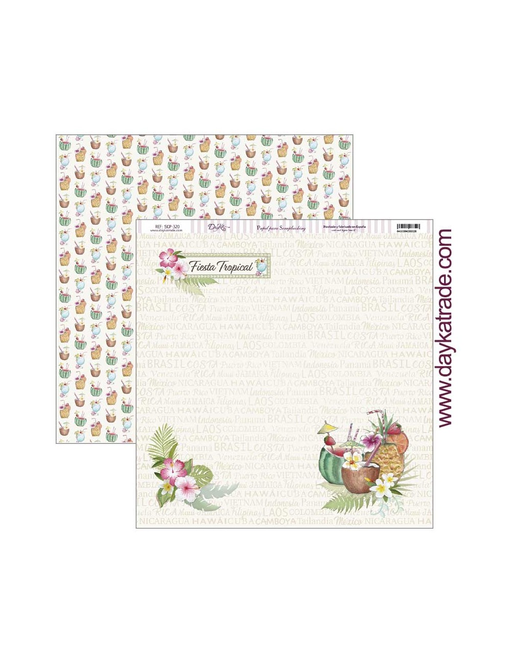papel scrap "fiesta tropical" dayka