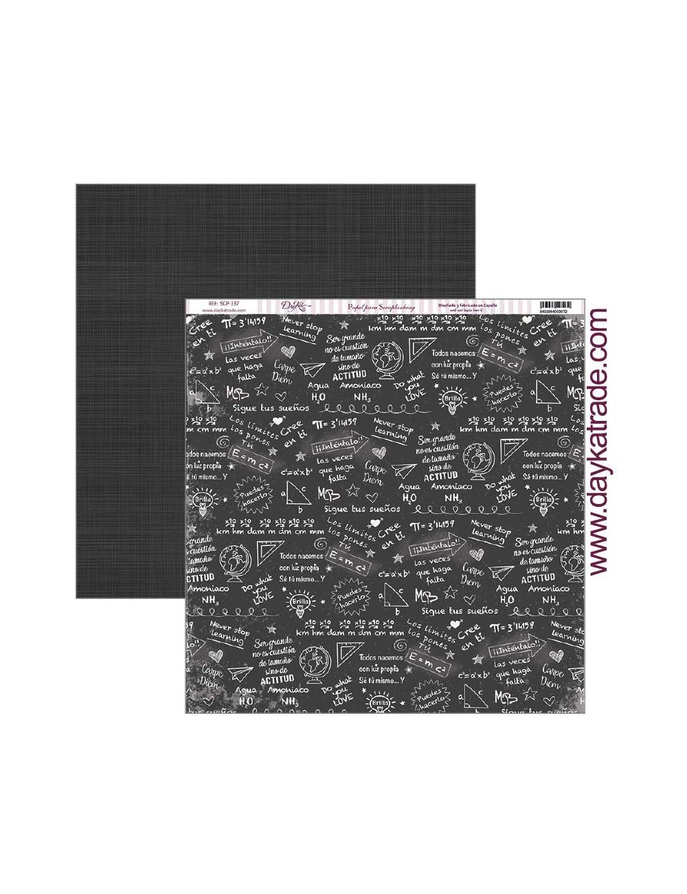 papel scrap "pizarra con escritos y dibujos" dayka