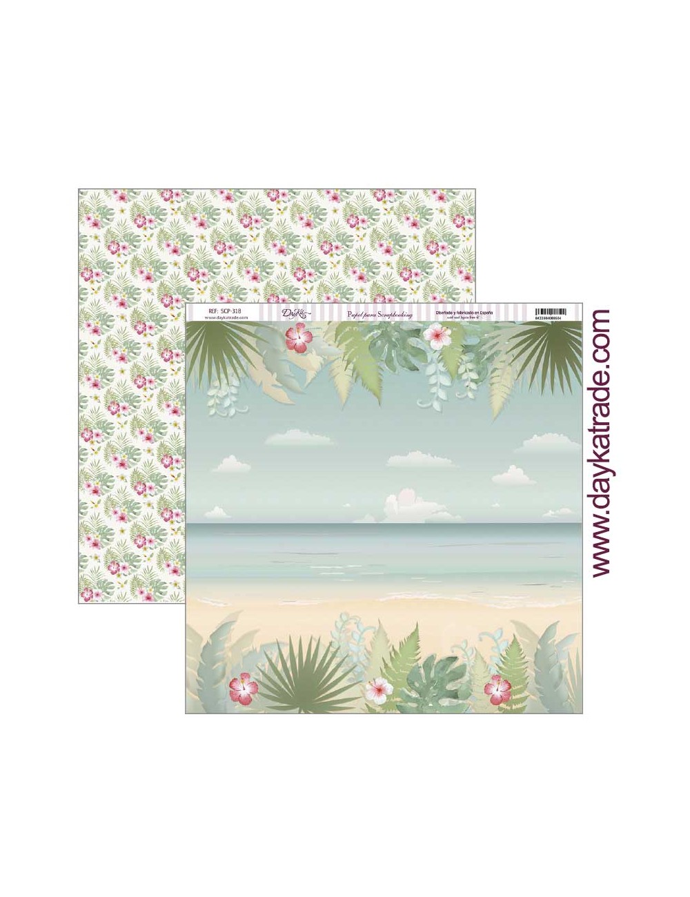 papel scrap "playa tropical" dayka