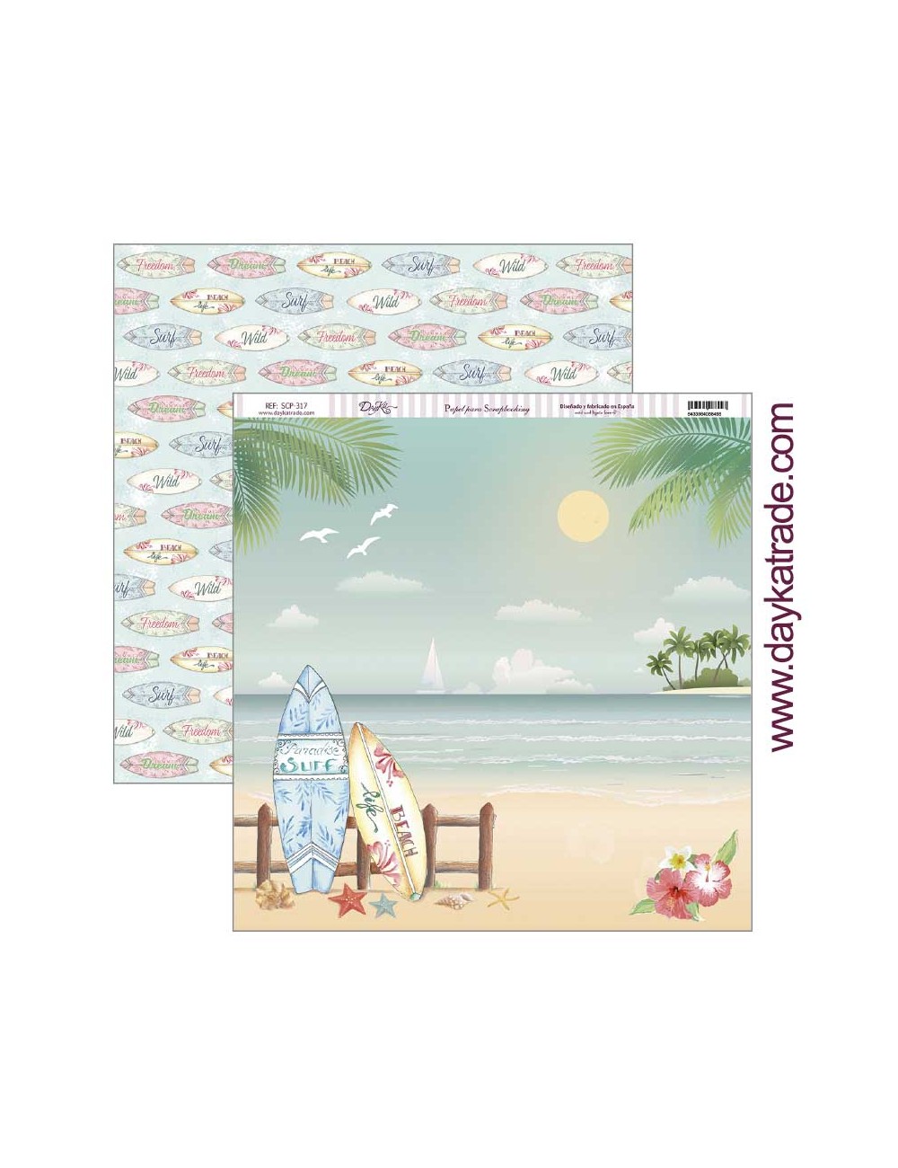 papel scrap "tablas surf" dayka