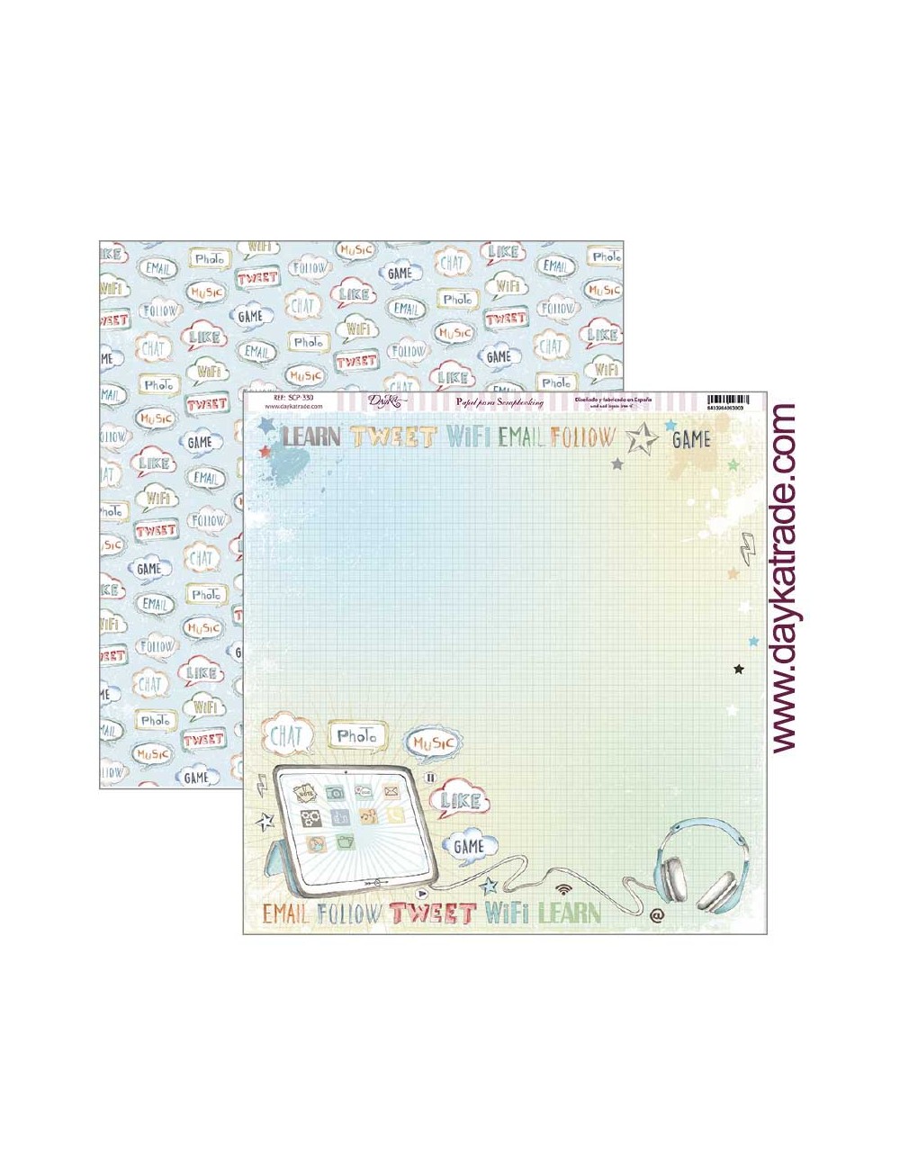 papel scrap "tablet con bocadillos" dayka