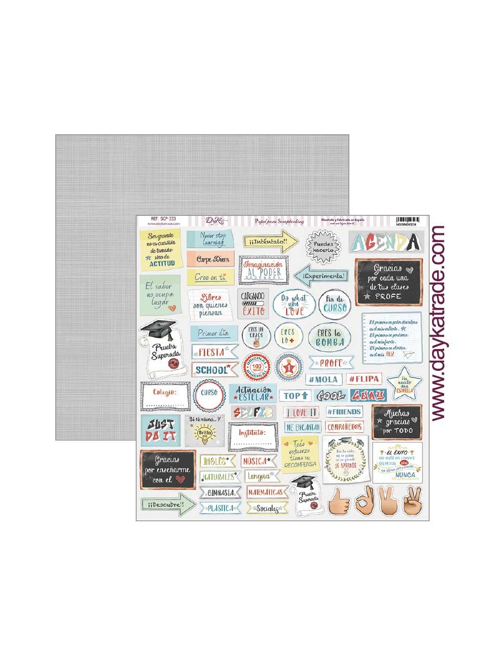 papel scrap "textos y frases" dayka