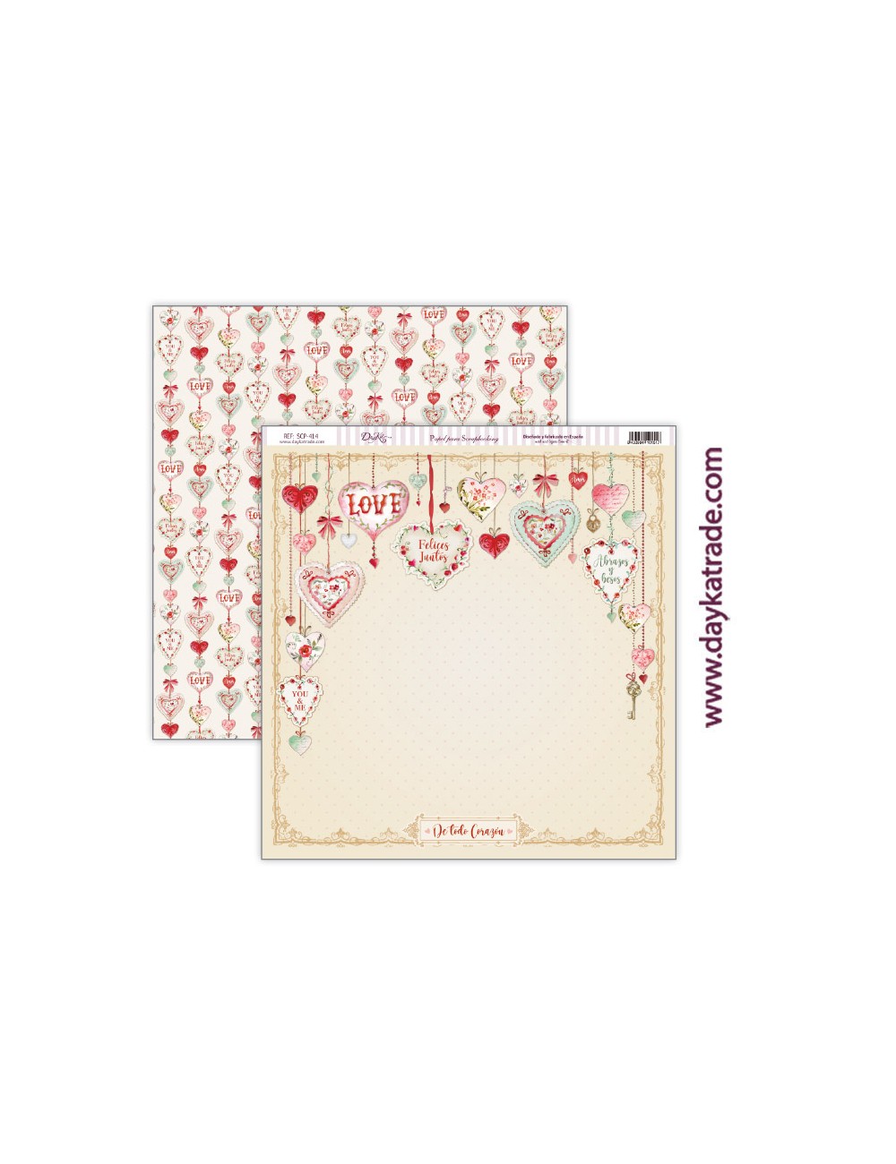 papel scrap amor y amistad - colección "Love makes us fly"