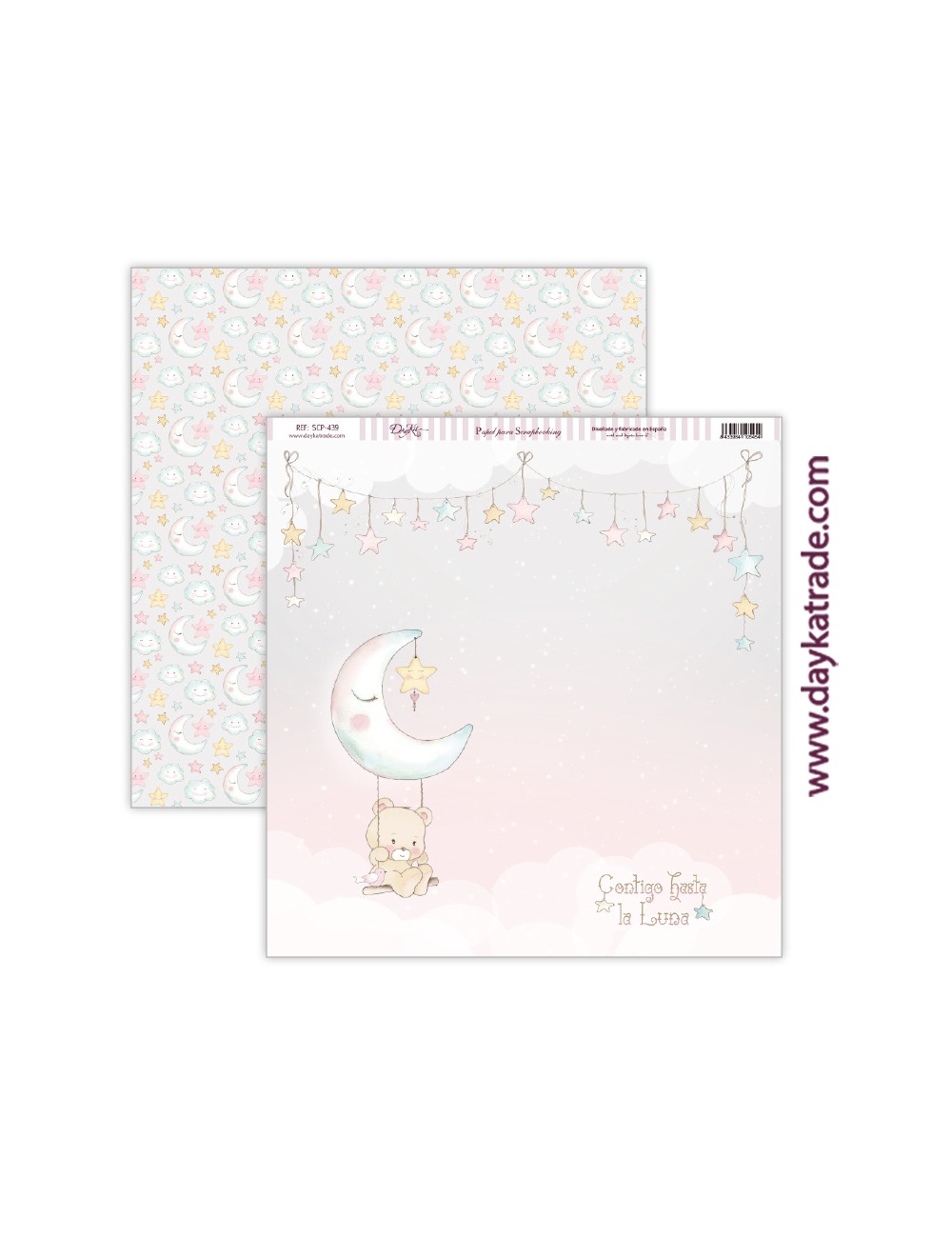papel scrap bebé niña - colección "Ha nacido una estrella"