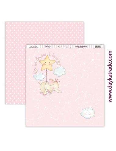 papel scrap bebé niña - colección "Ha nacido una estrella"
