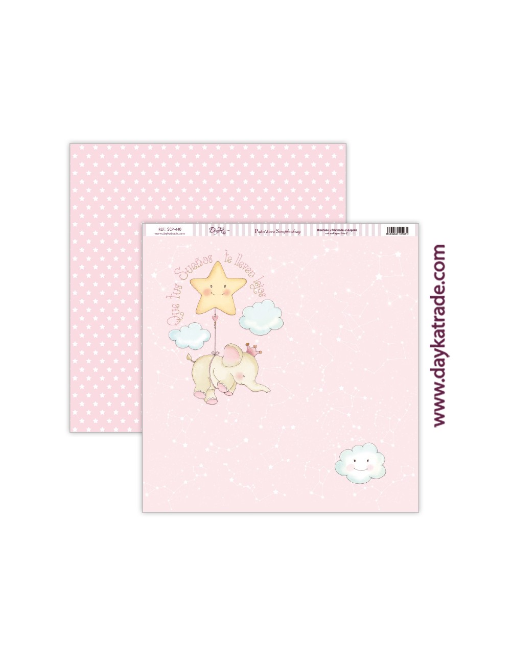 papel scrap bebé niña - colección "Ha nacido una estrella"