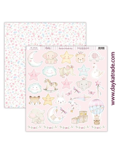 papel scrap bebé niña - colección "Ha nacido una estrella"
