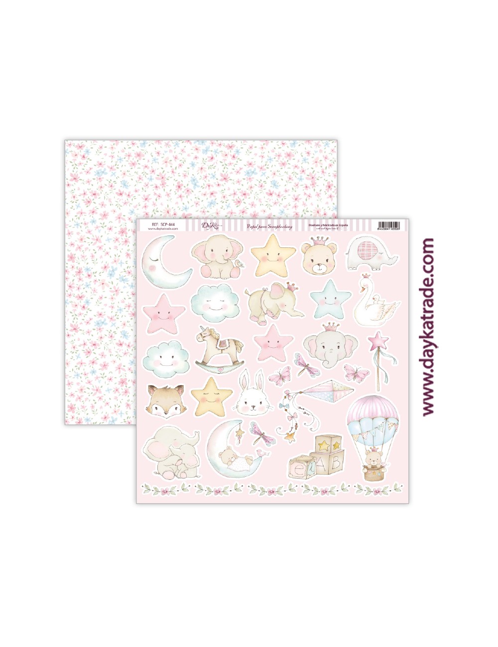papel scrap bebé niña - colección "Ha nacido una estrella"