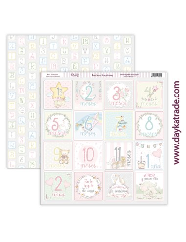 papel scrap bebé niña - colección "Ha nacido una estrella"