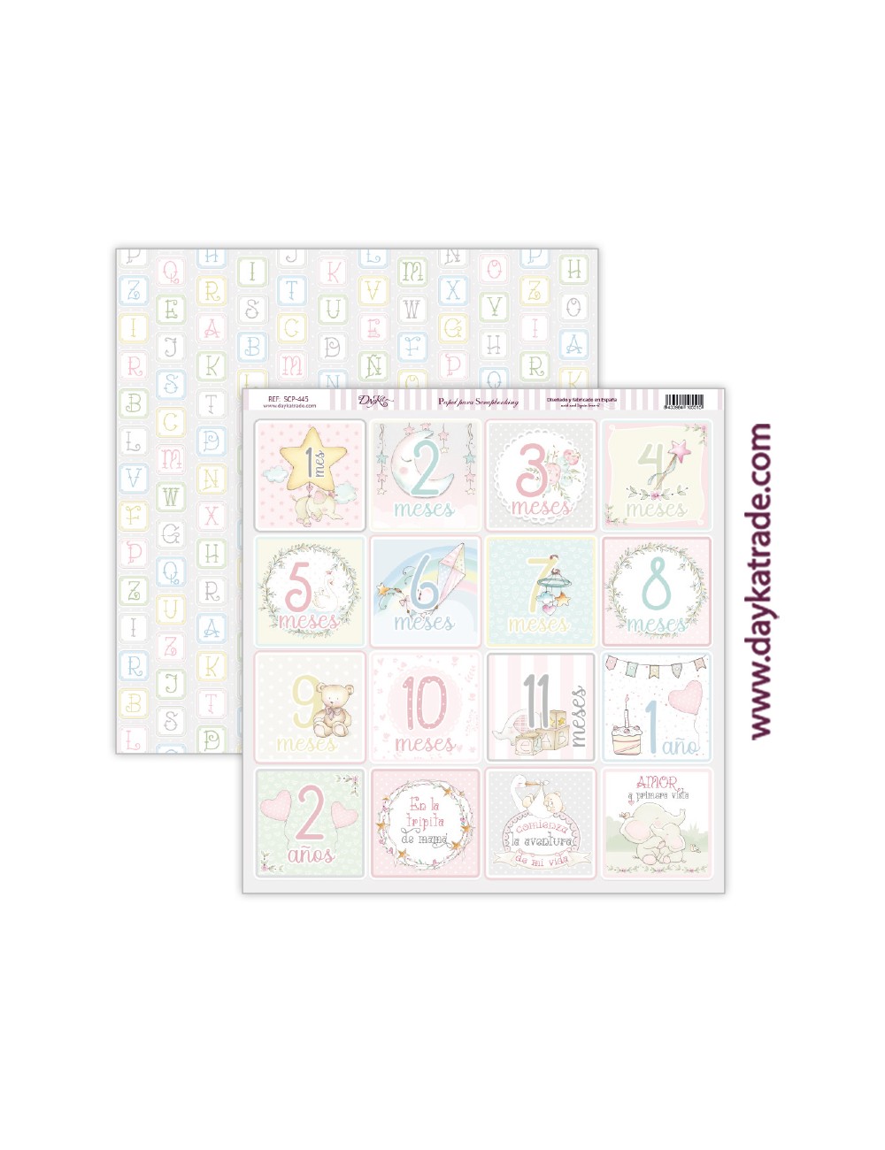 papel scrap bebé niña - colección "Ha nacido una estrella"