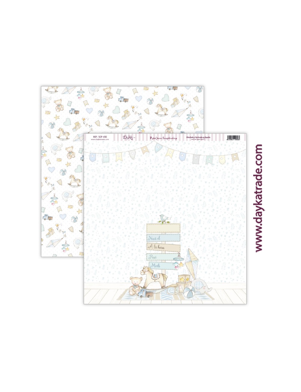 papel scrap bebé niña - colección "Ha nacido una estrella"