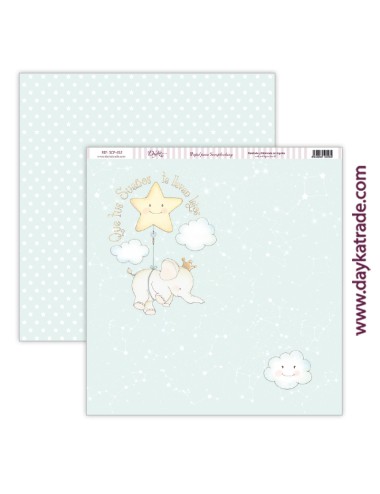 papel scrap bebé niña - colección "Ha nacido una estrella"