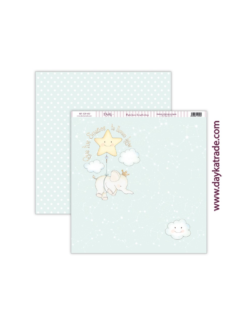 papel scrap bebé niña - colección "Ha nacido una estrella"