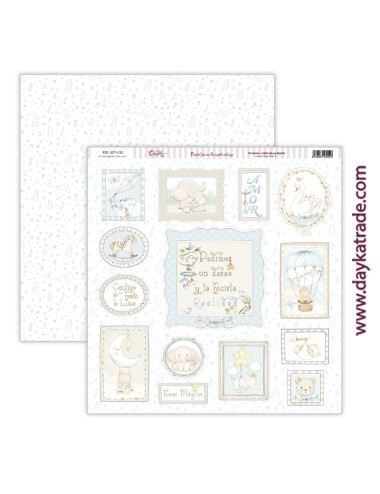 papel scrap bebé niña - colección "Ha nacido una estrella"